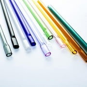 Straight Colored Heat Resistant Glass Straw Reusable